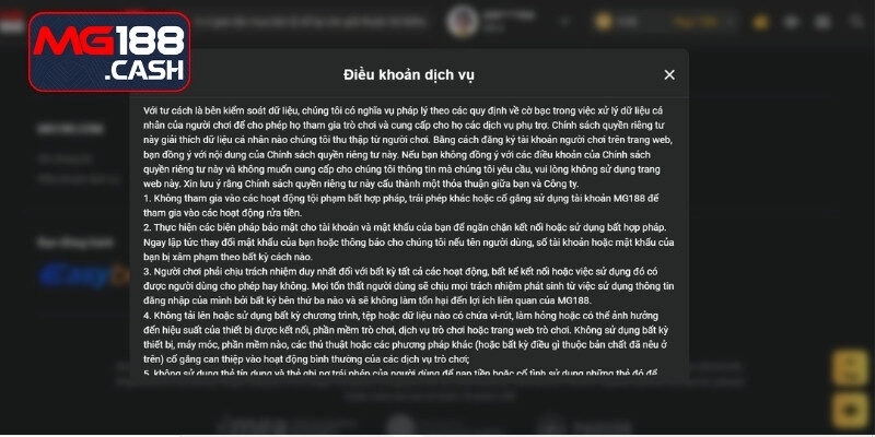 Tổng hợp các điều kiện điều khoản MG188 cần nắm 2025