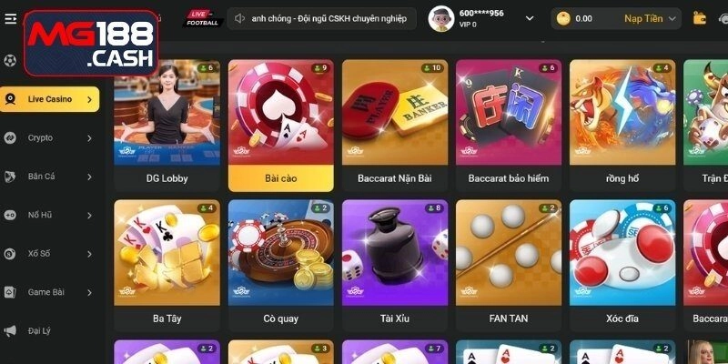 Giới thiệu sơ lược về danh mục Casino MG188